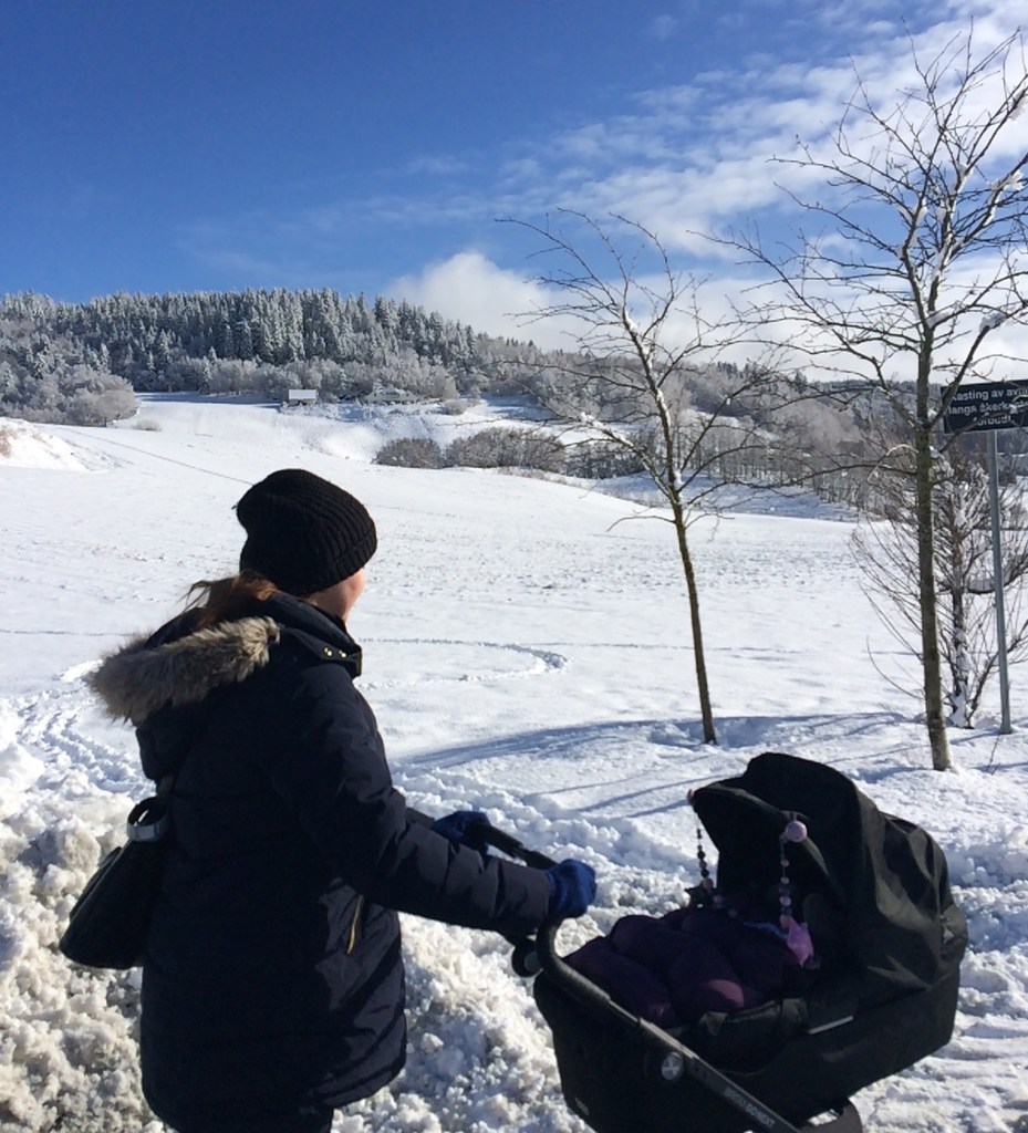 Kinderwagen im Schnee